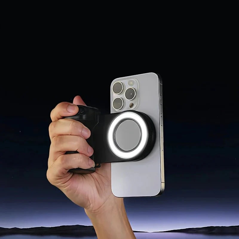 Grip MagSafe 2025 avec Déclencheur Bluetooth & Lumière LED – Stabilisateur Photo/Vidéo pour iPhone & Android - Lifetech Store