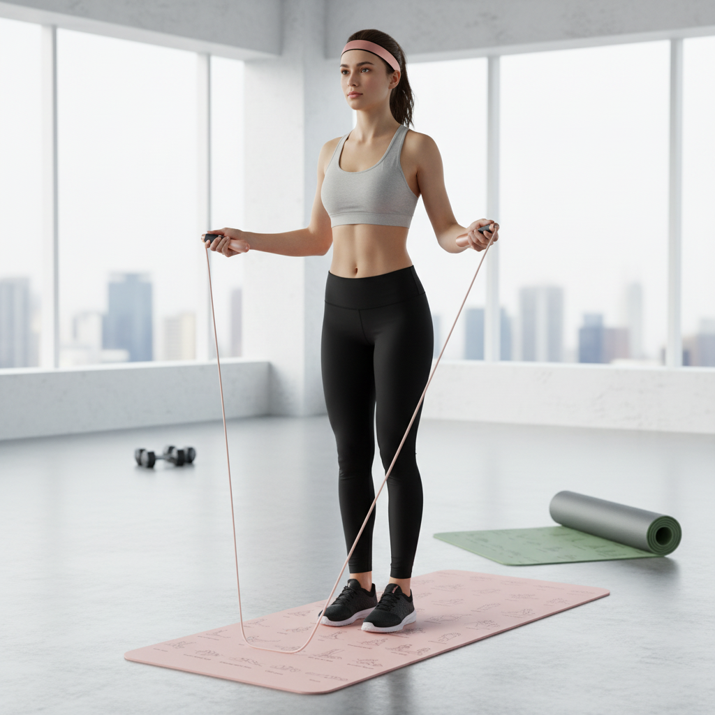 Promotion   15 % - lot Corde a sauter,tapis de yoga et bandeau de sport - - Boutique LS.CO