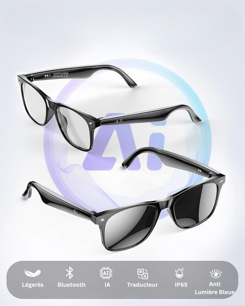 Lunettes connectées 4K IA | Caméra HD mains libres, Contrôle Vocal & Appels Bluetooth - Lifetech Store