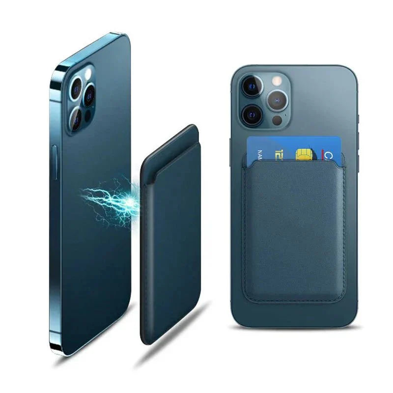Porte - cartes Magnétique en Cuir pour iPhone 12 à 17 & Samsung S24/S25 - Lifetech Store